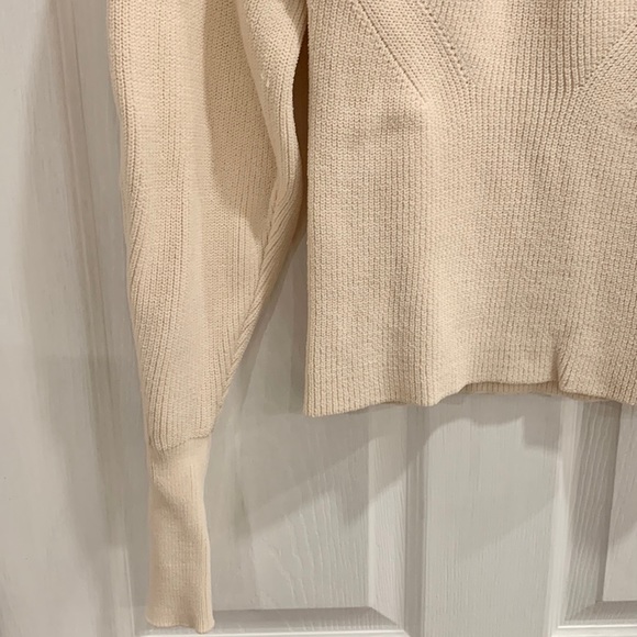 Zara Beige Balloon Sleeve Knit Crop Sweater - Picture 6 of 15